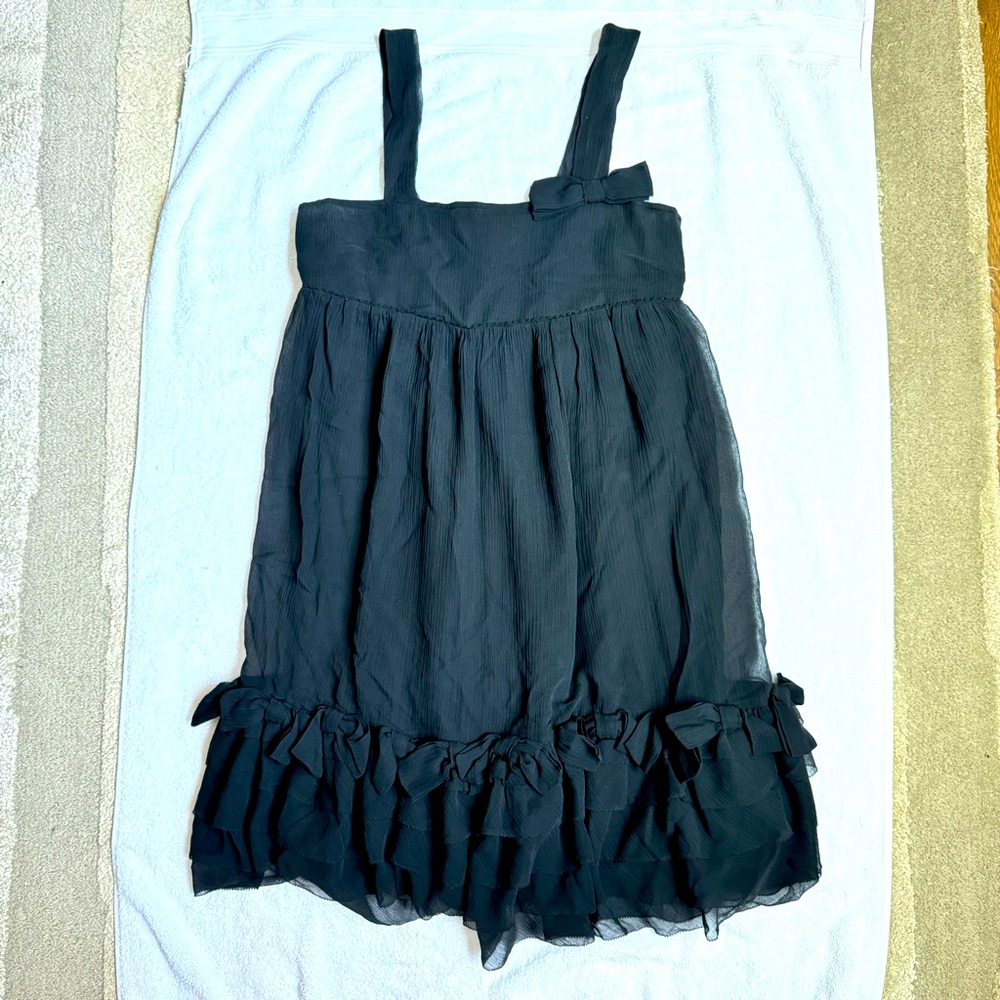 Juicy Couture Silk Crepe Party Dress w/ Bow Detail